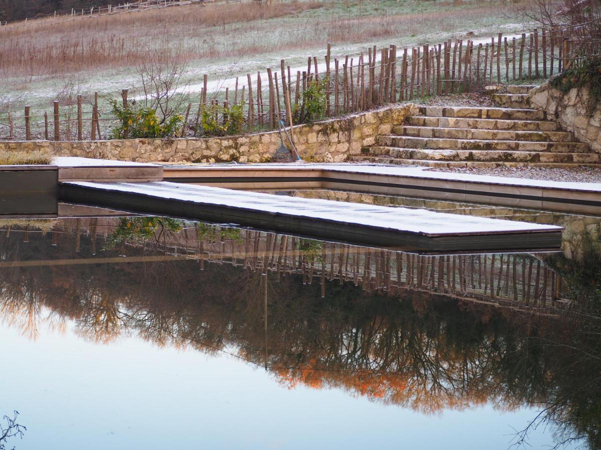 Maison Terre Les Cabanes De Fallot - Sauna Bain-Froid Piscine Naturelle L'isle-Bouzon Exteriér fotografie